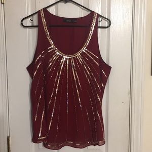 Sequin tank-top dress shirt